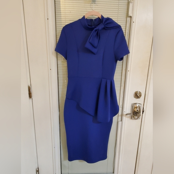 Structured Blue Dress - Picture 2 of 3